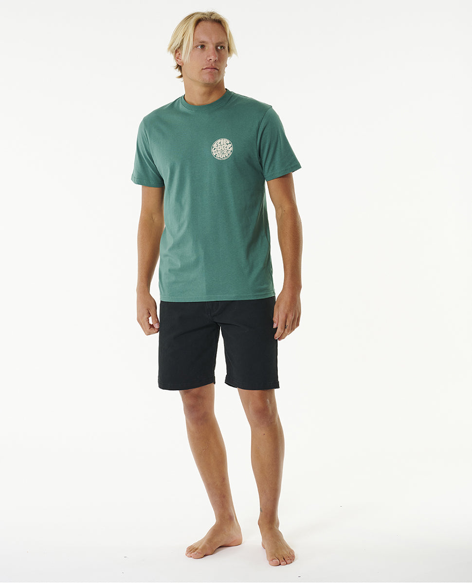 Ripcurl Wetsuit Icon Short Sleeve Tee Washed Green