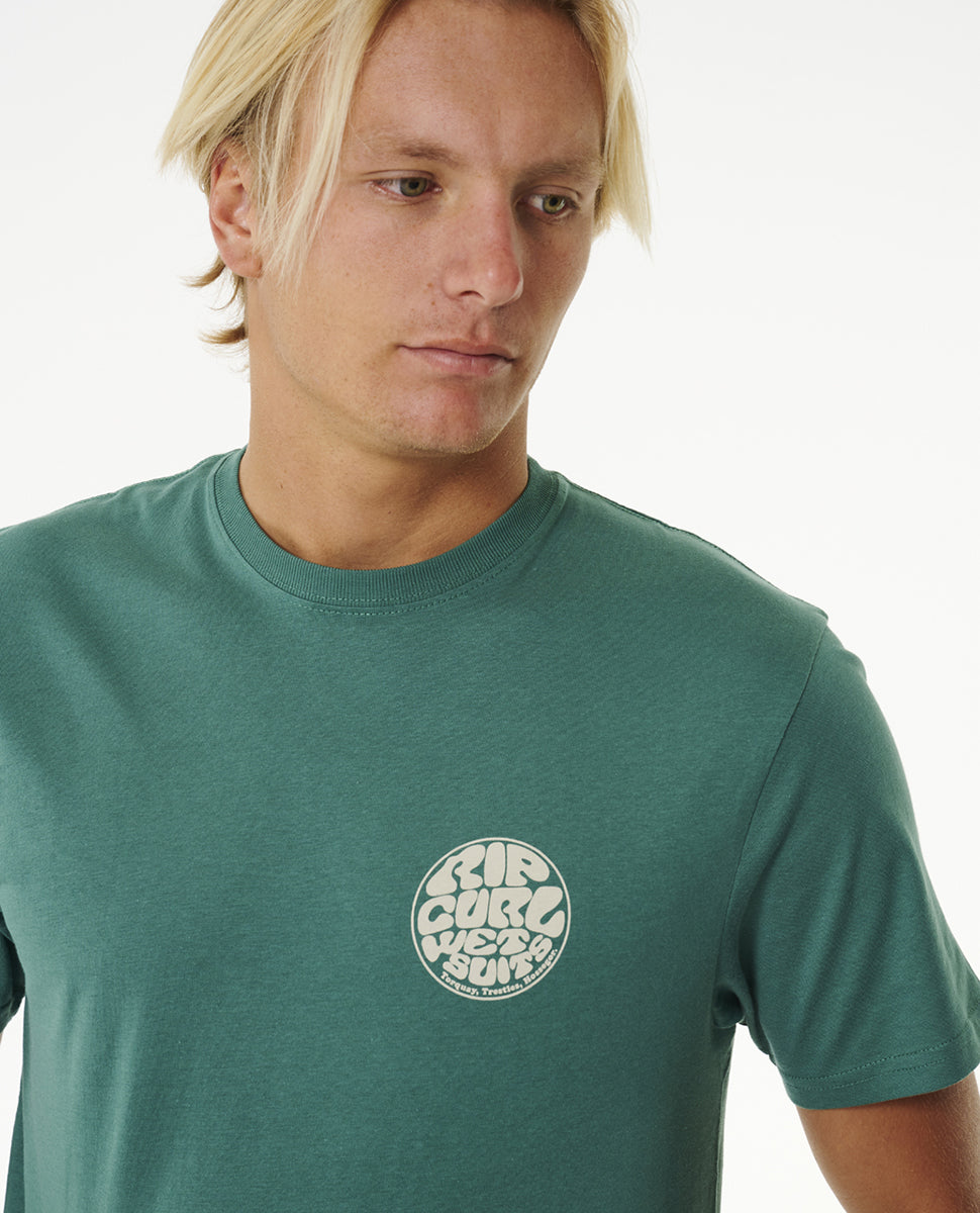 Ripcurl Wetsuit Icon Short Sleeve Tee Washed Green