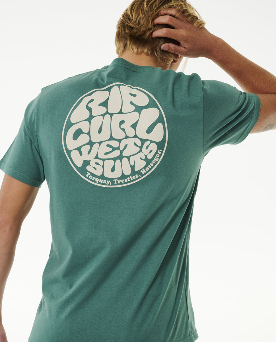 Ripcurl Wetsuit Icon Short Sleeve Tee Washed Green