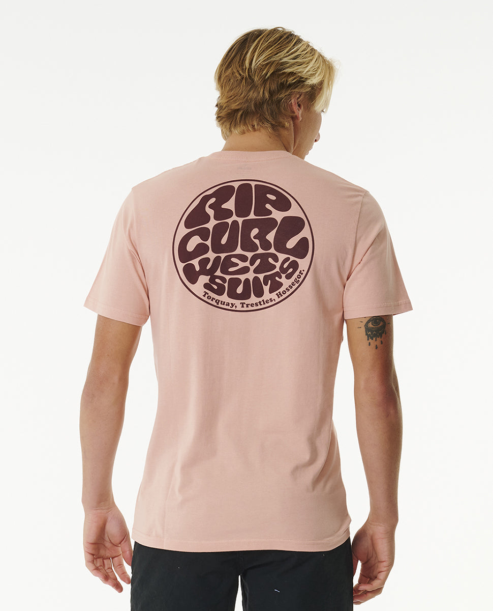Ripcurl Wetsuit Icon Short Sleeve Tee Light Peach