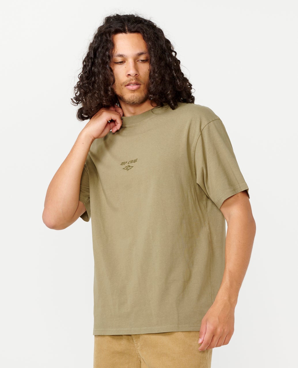 Fade Out Embroid Tee Washed Moss - Image 2
