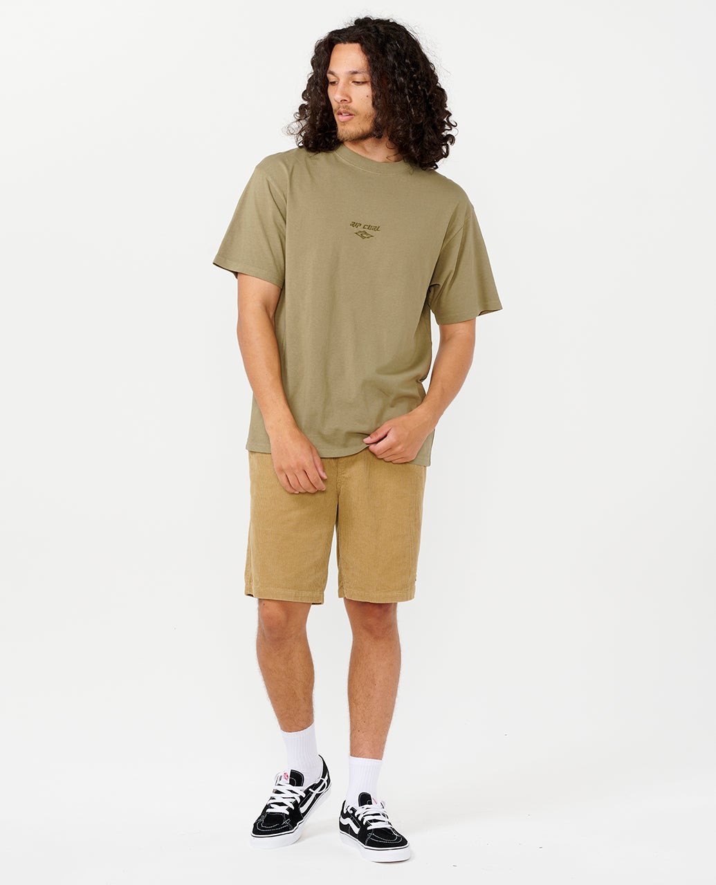 Fade Out Embroid Tee Washed Moss - Image 4