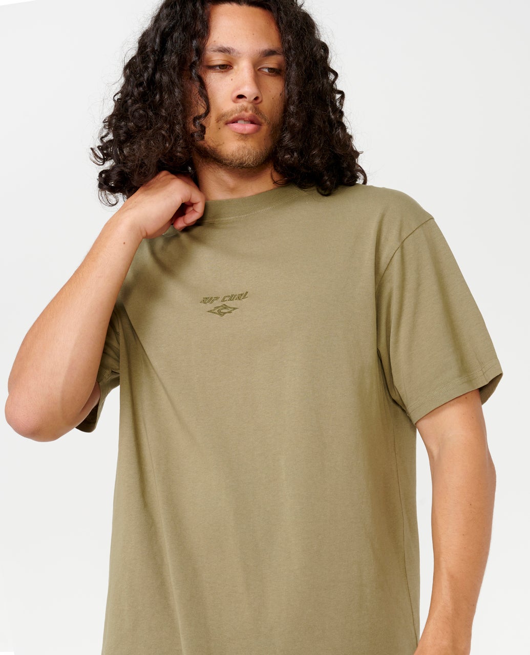 Fade Out Embroid Tee Washed Moss - Image 6