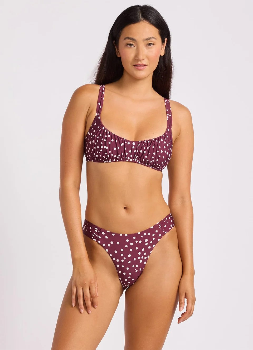 High Leg Ruched Side Bikini Bottom
