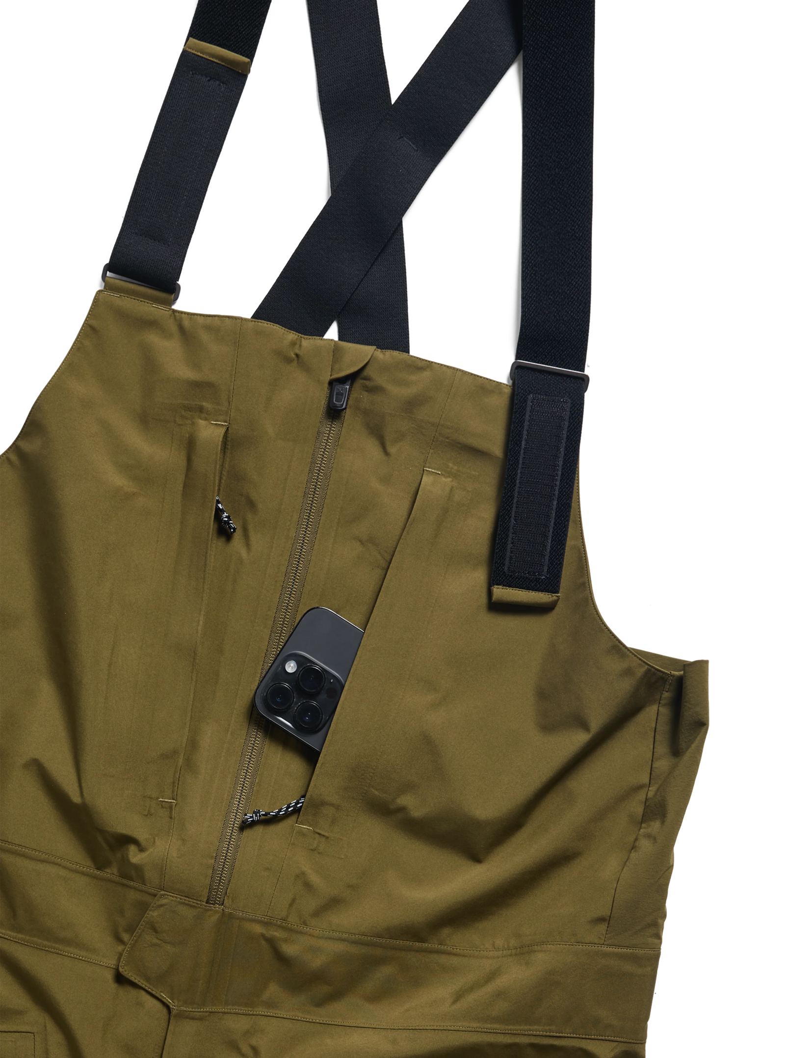 Mens [Ak] Freebird Gore‑Tex 3L Stretch Bib Pants Dried Moss - Image 15