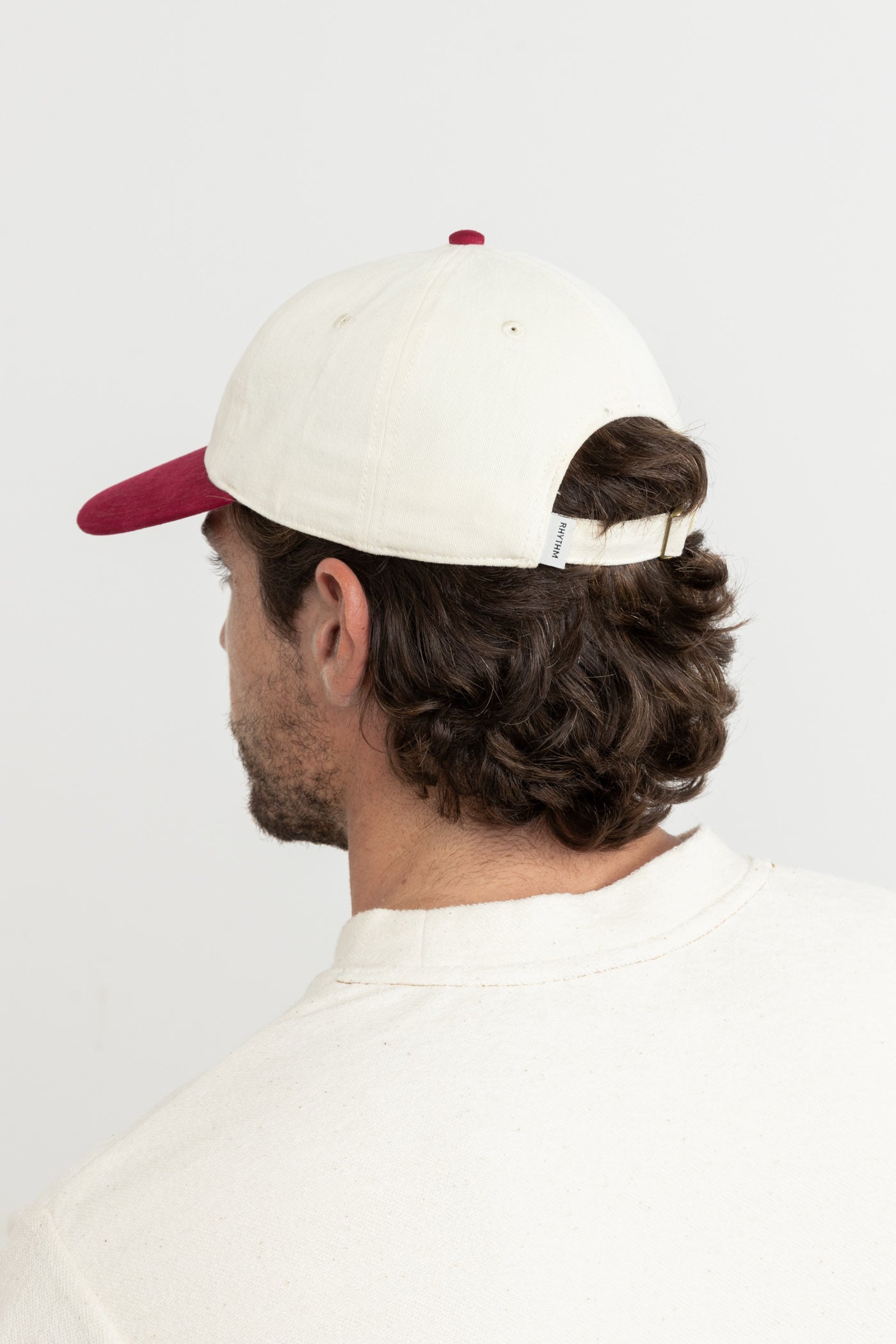 Mens Essential Brushed Twill Cap Merlot - Image 2