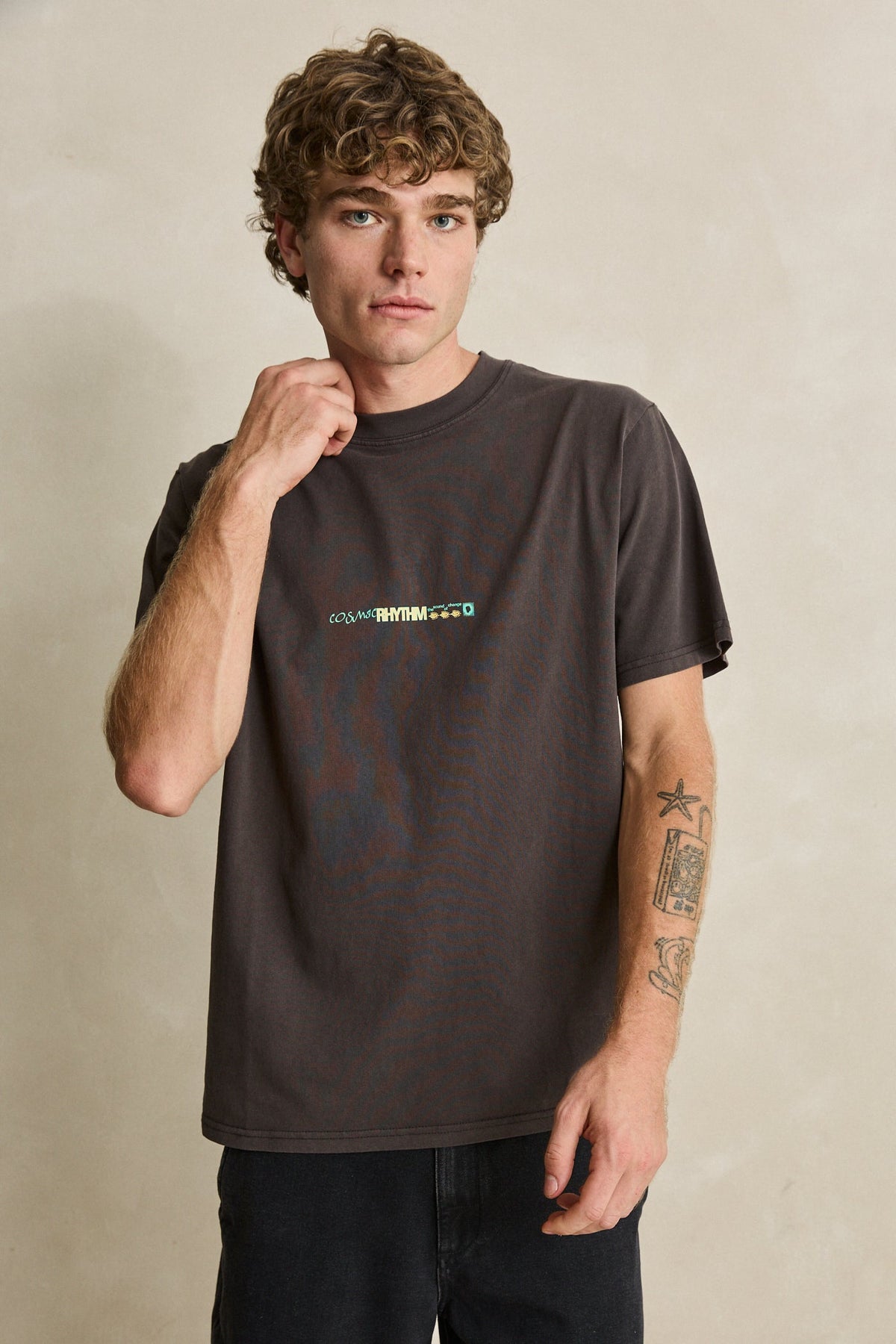 Mens Subterranean Vintage T Shirt Vintage Black - Image 4