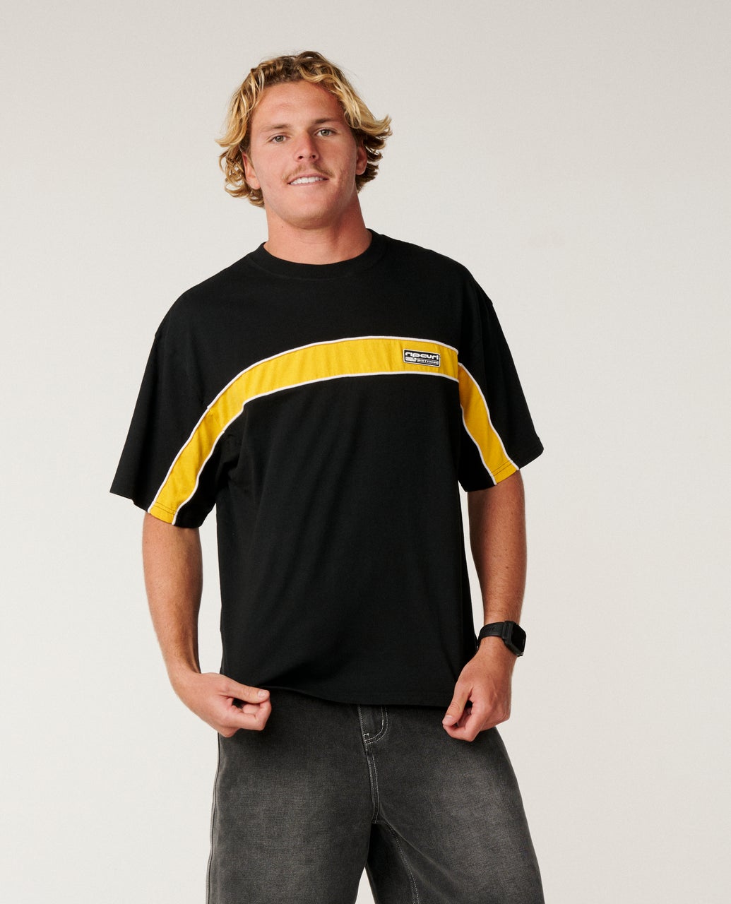 Archive 69 Panel Boxy Tee Black - Image 1