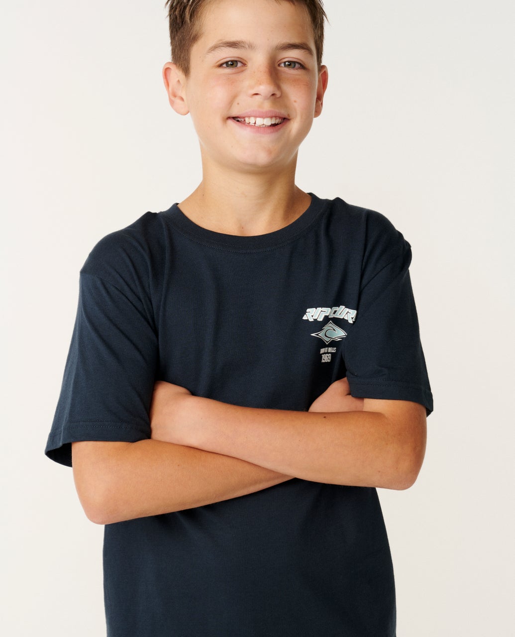 Kids Fade Out Icon Tee Dark Navy - Image 6