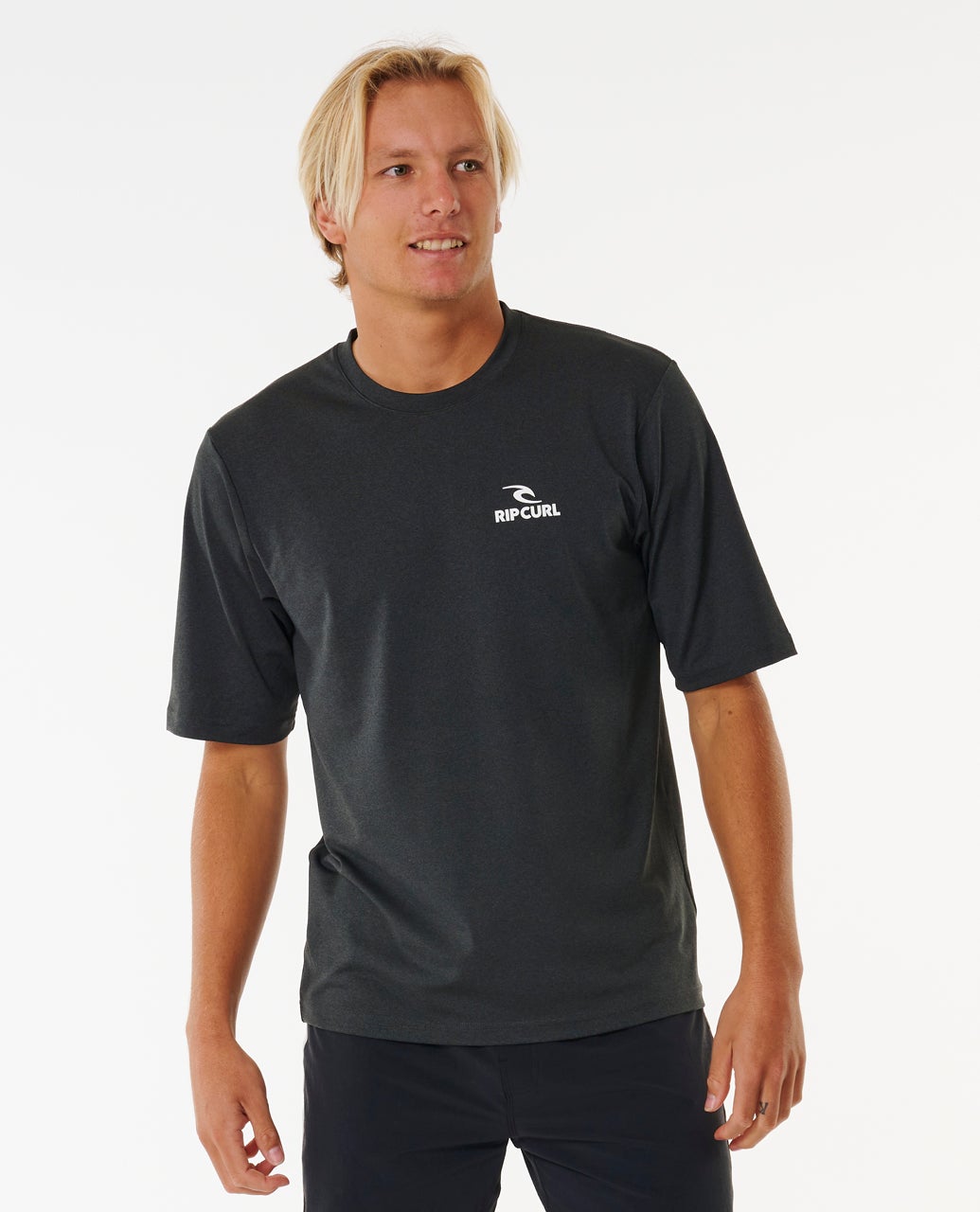 Stack UPF50 Short Sleeve Rash Vest Black Marle - Image 3