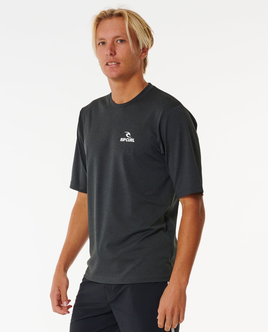 Stack UPF50 Short Sleeve Rash Vest Black Marle - Image 1