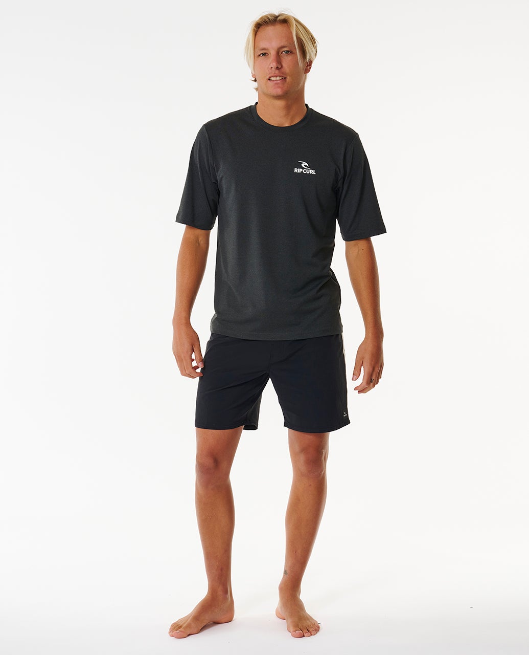 Stack UPF50 Short Sleeve Rash Vest Black Marle - Image 4