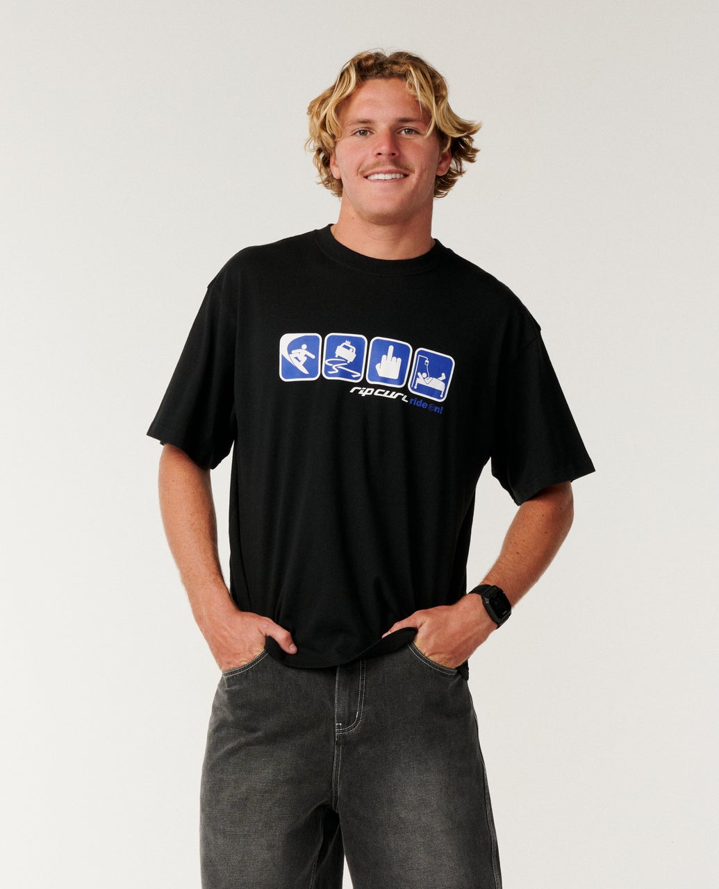 Archive Ride On Boxy Tee Black - Image 1