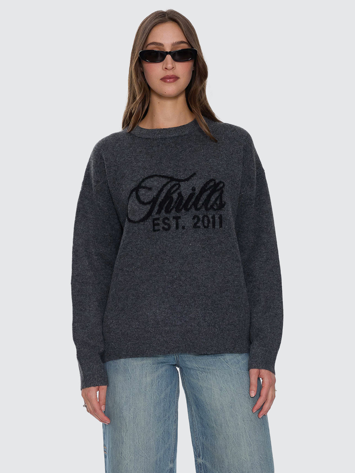 Bloodlines Knit Sweater - Dark Charcoal - Image 1