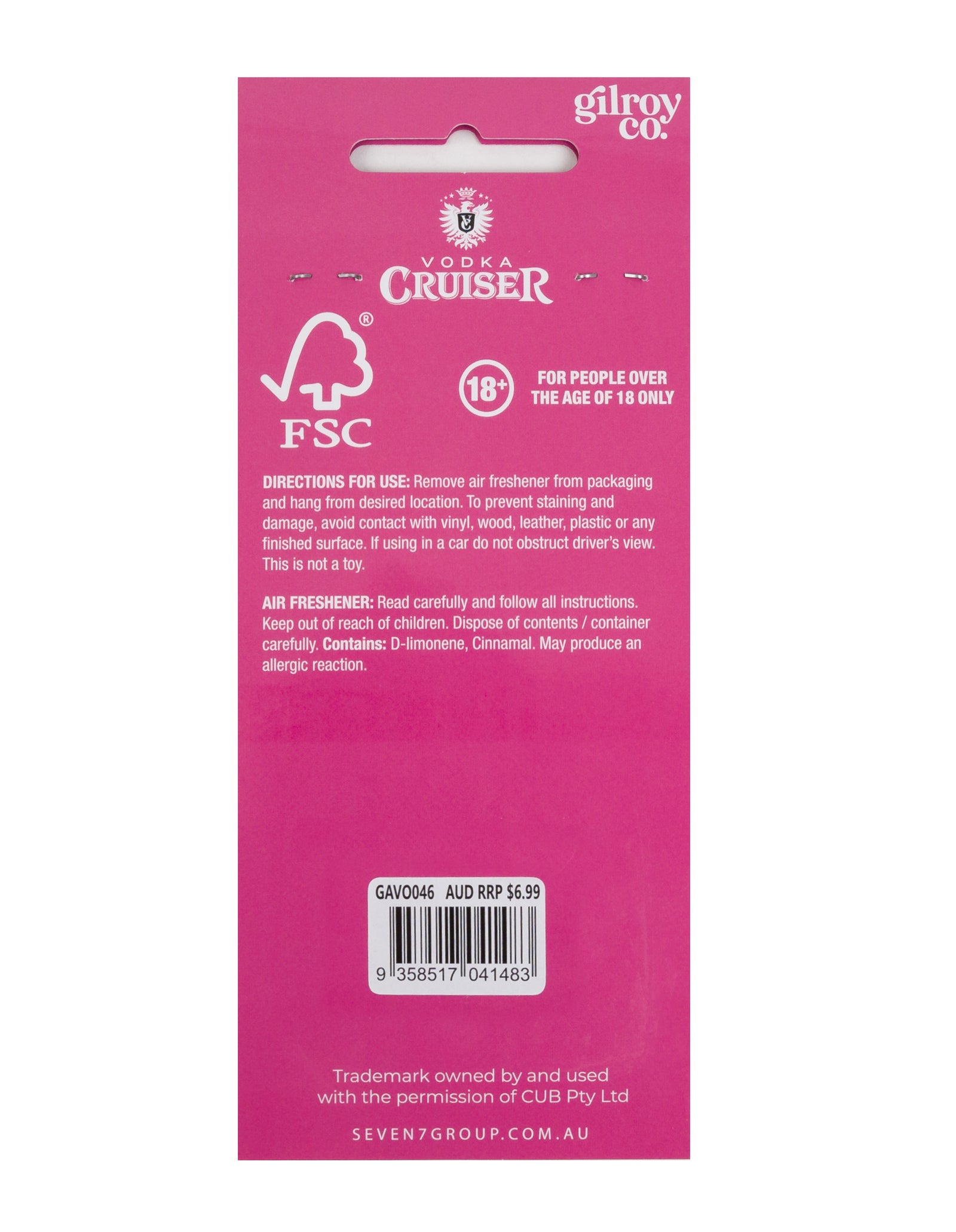 Vodka Cruiser Guava Air Freshener - Image 1