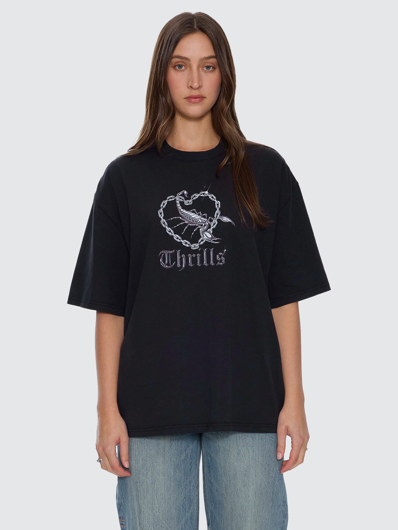 Looks That Kill Oversized Tee - Washed Black - Image 1