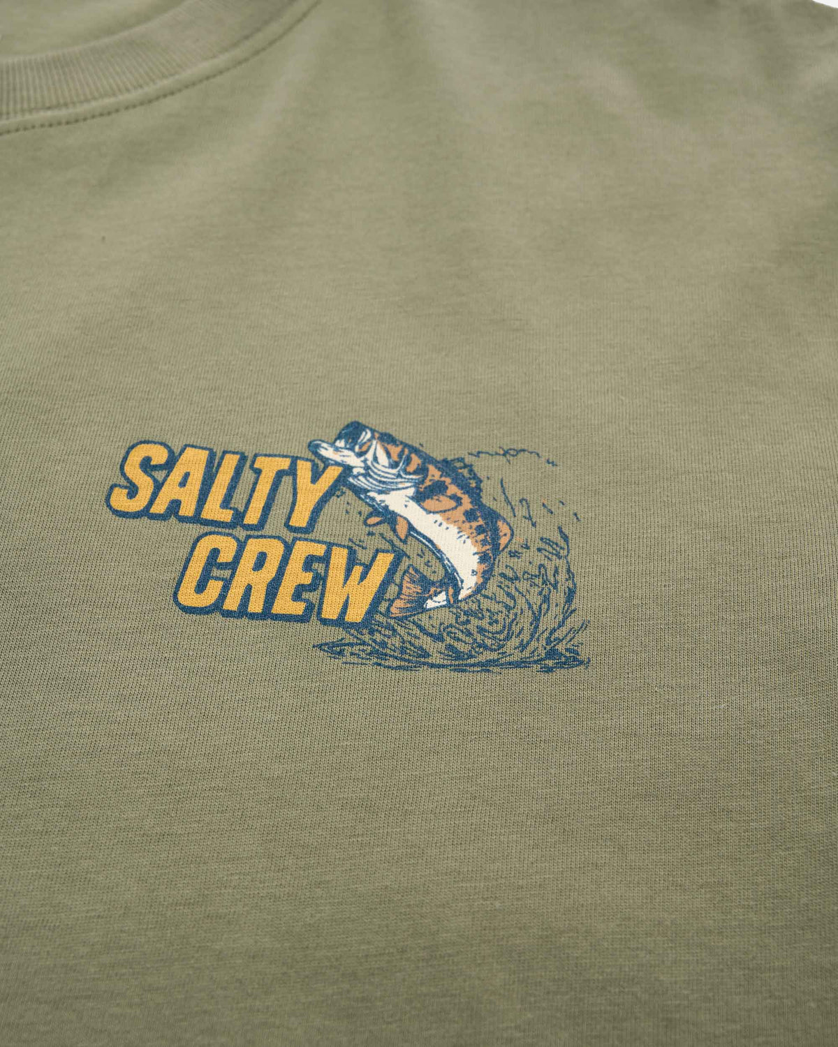 Mens Live Bait Premium T Shirt Dusty Olive - Image 3