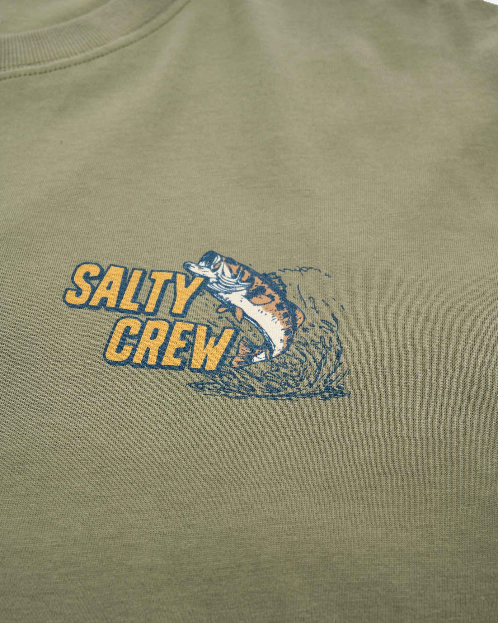 Mens Live Bait Premium T Shirt Dusty Olive - Image 3