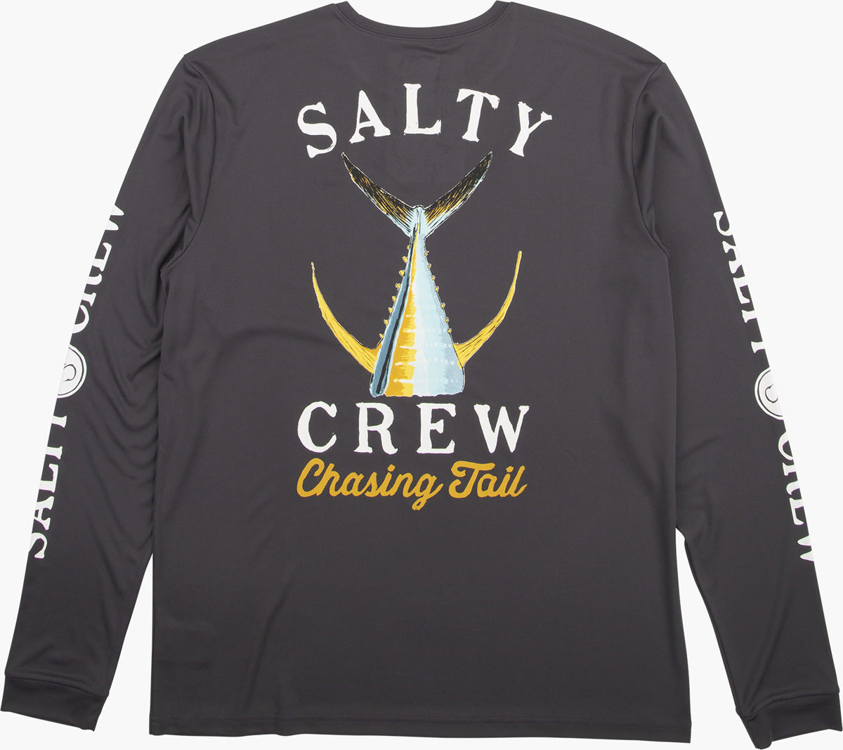 Mens Tailed Long Sleeve T Shirt Charcoal - Image 5
