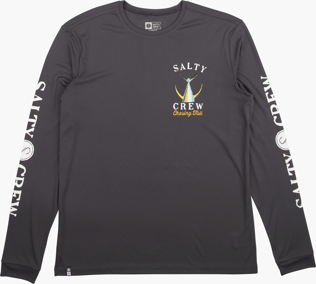 Mens Tailed Long Sleeve T Shirt Charcoal - Image 6