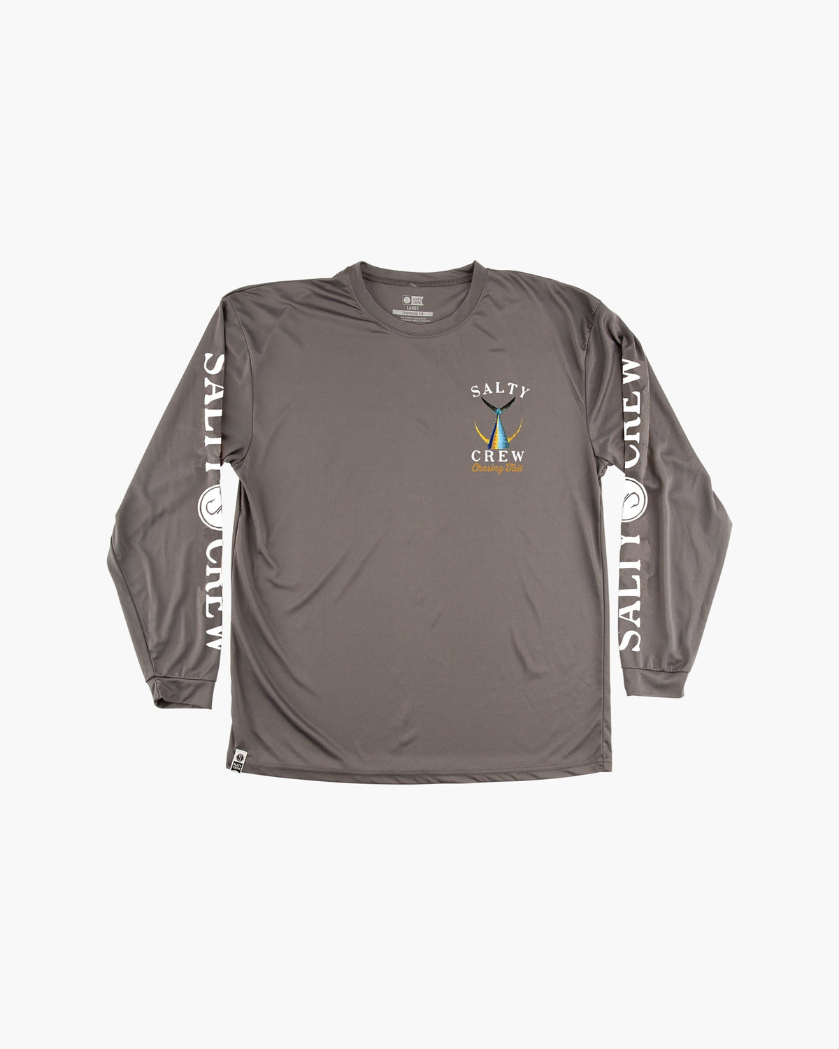 Mens Tailed Long Sleeve T Shirt Charcoal - Image 2