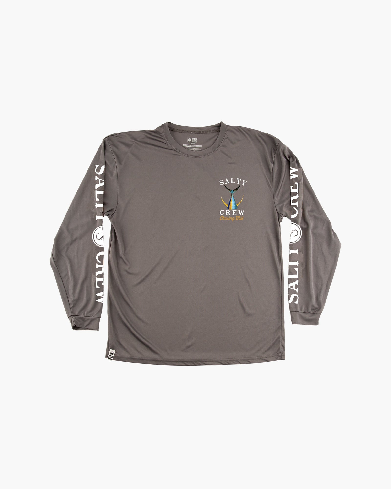 Mens Tailed Long Sleeve T Shirt Charcoal - Image 2