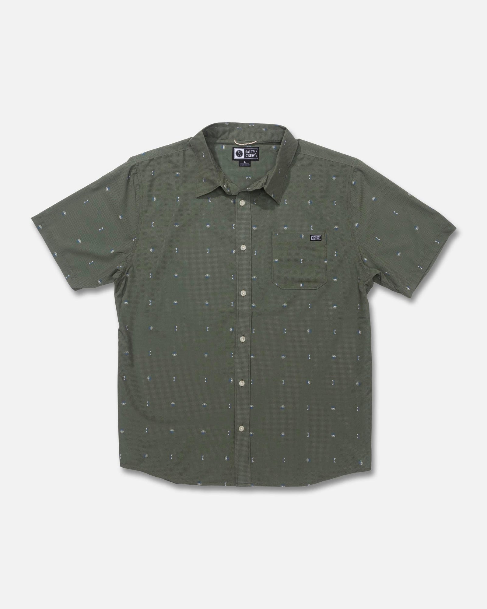 Mens Breezer Perforated Dress Shirt Four Leaf Clover - Image 1