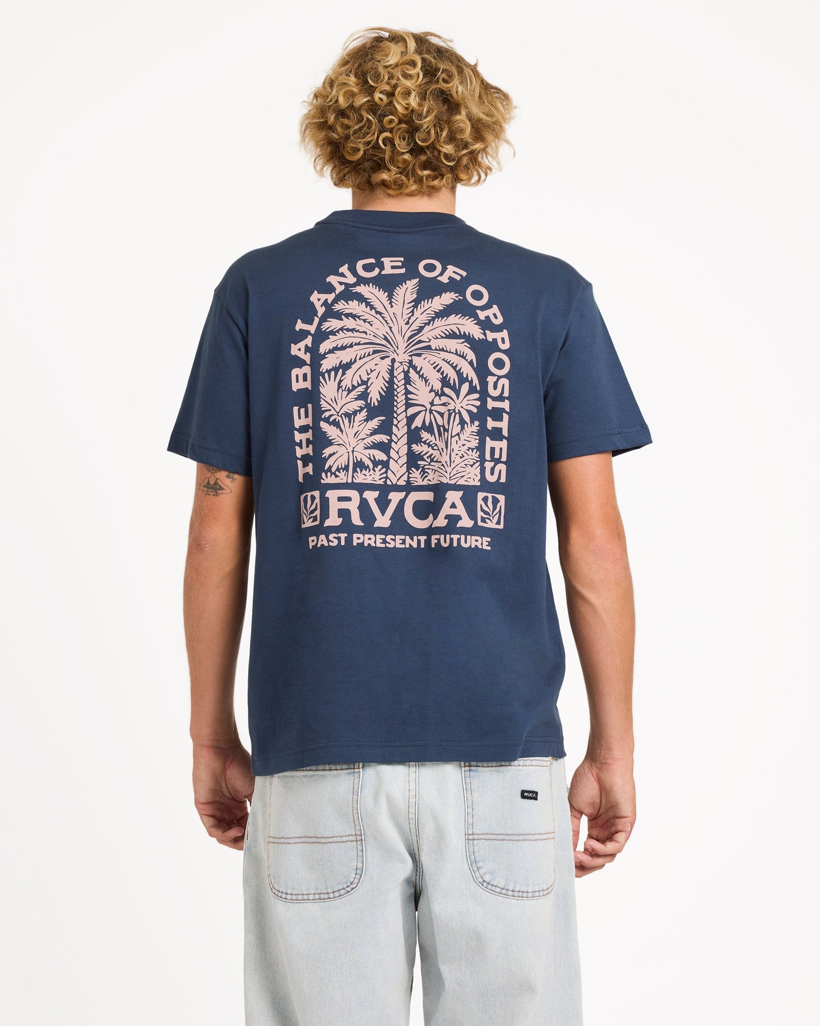 Mens Palmgrove T Shirt Moody Blue - Image 2