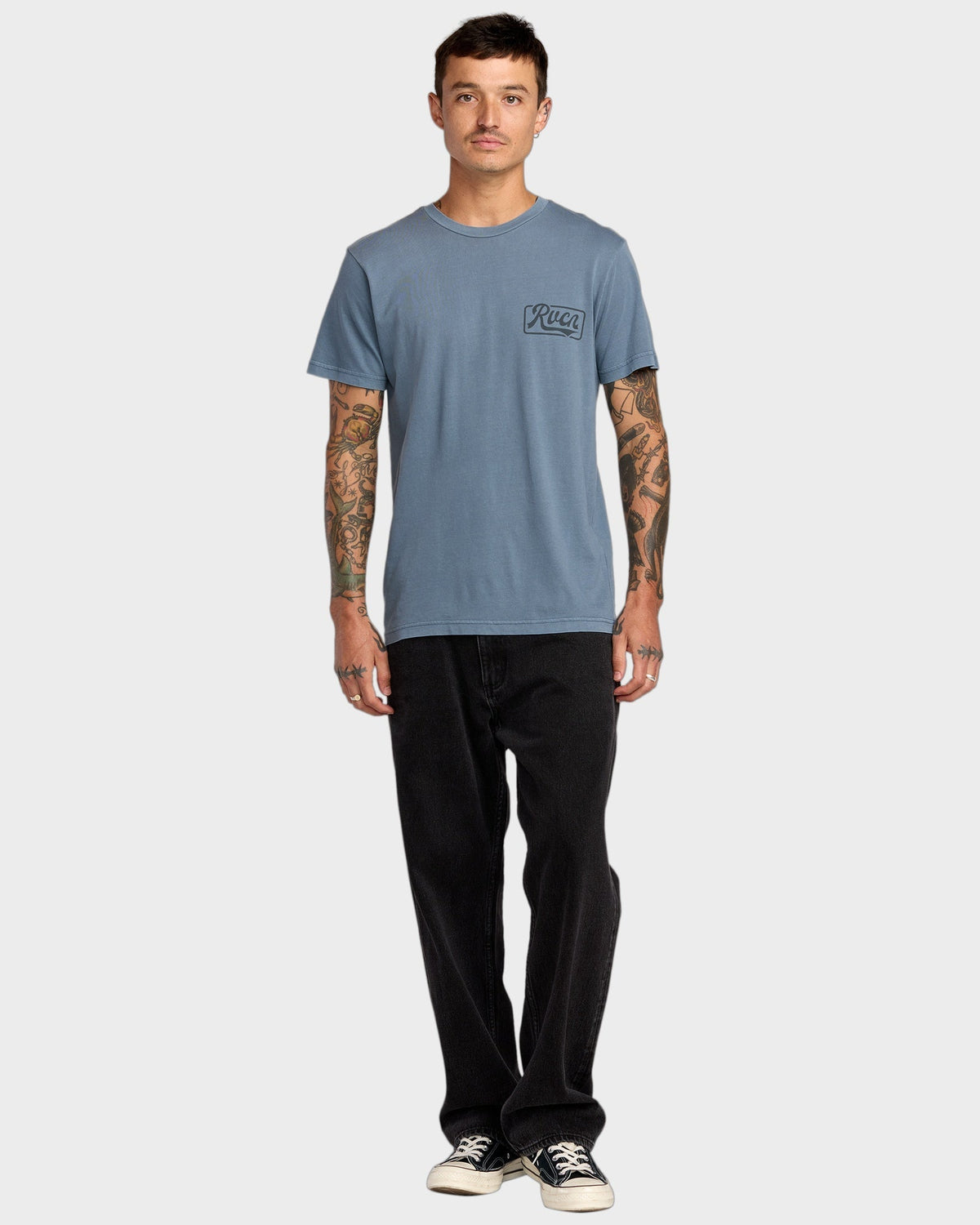Mens Frame Up T Shirt Vintage Navy - Image 14