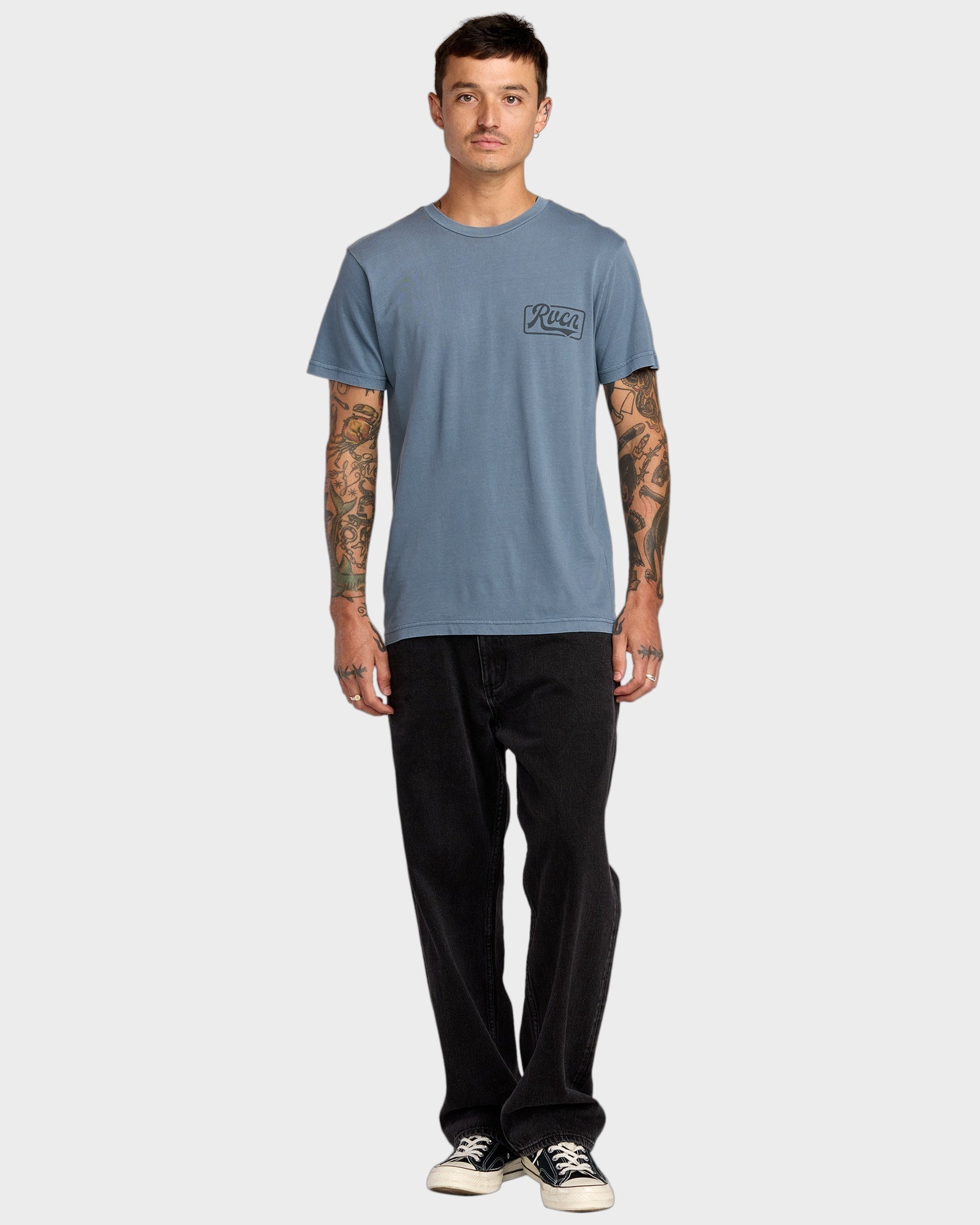 Mens Frame Up T Shirt Vintage Navy - Image 14