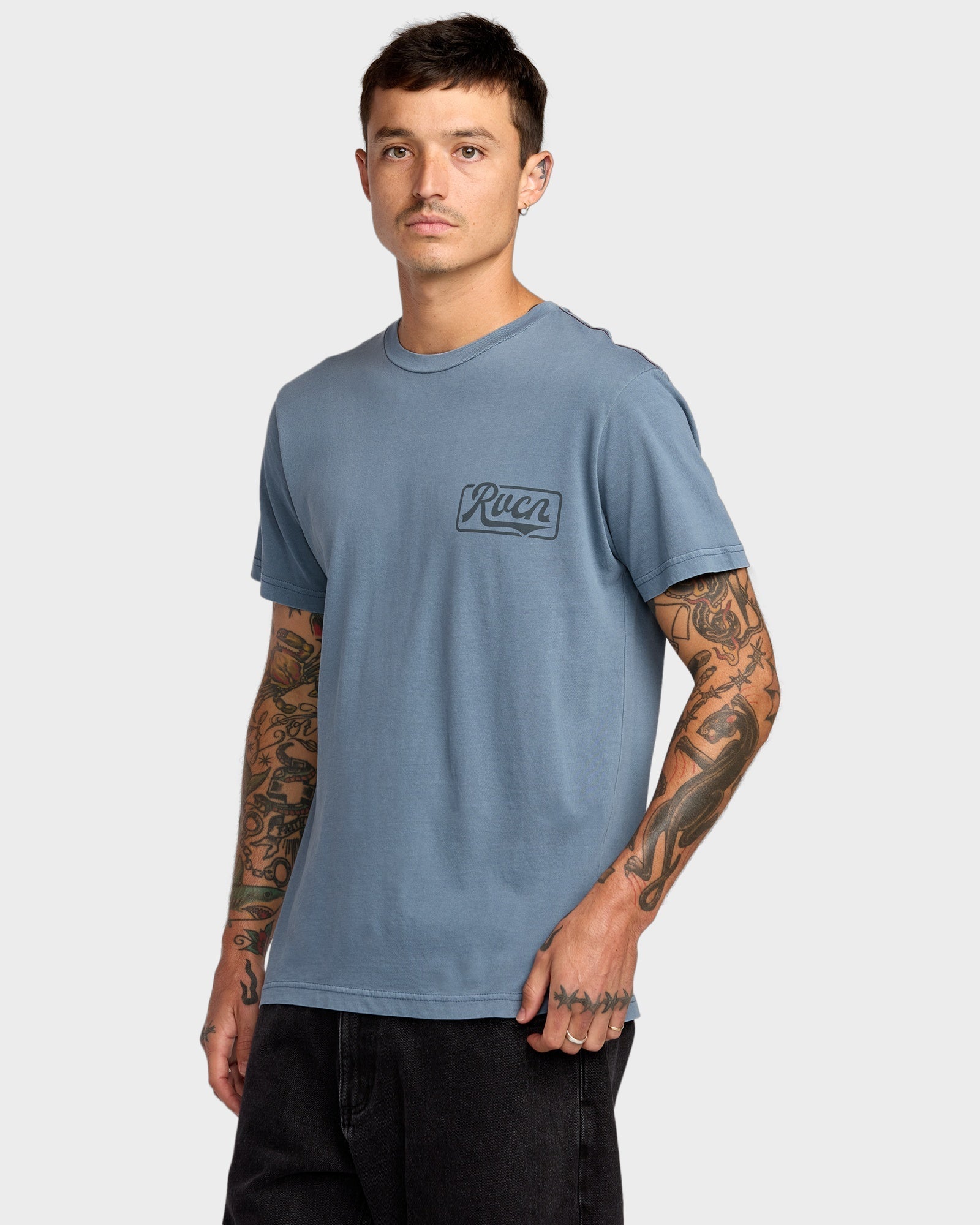 Mens Frame Up T Shirt Vintage Navy - Image 8