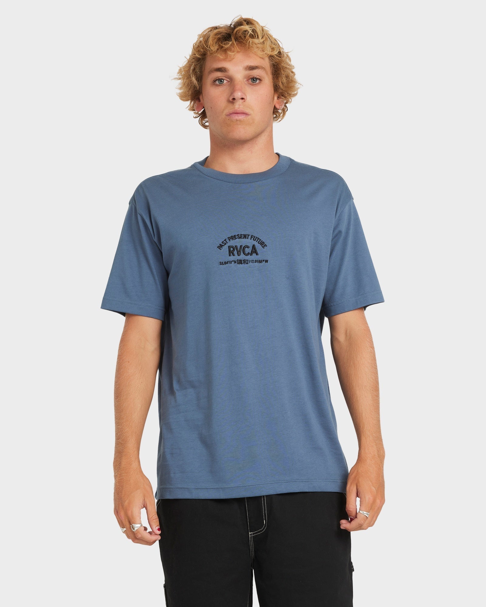 Mens Textfull T Shirt Vintage Navy - Image 1
