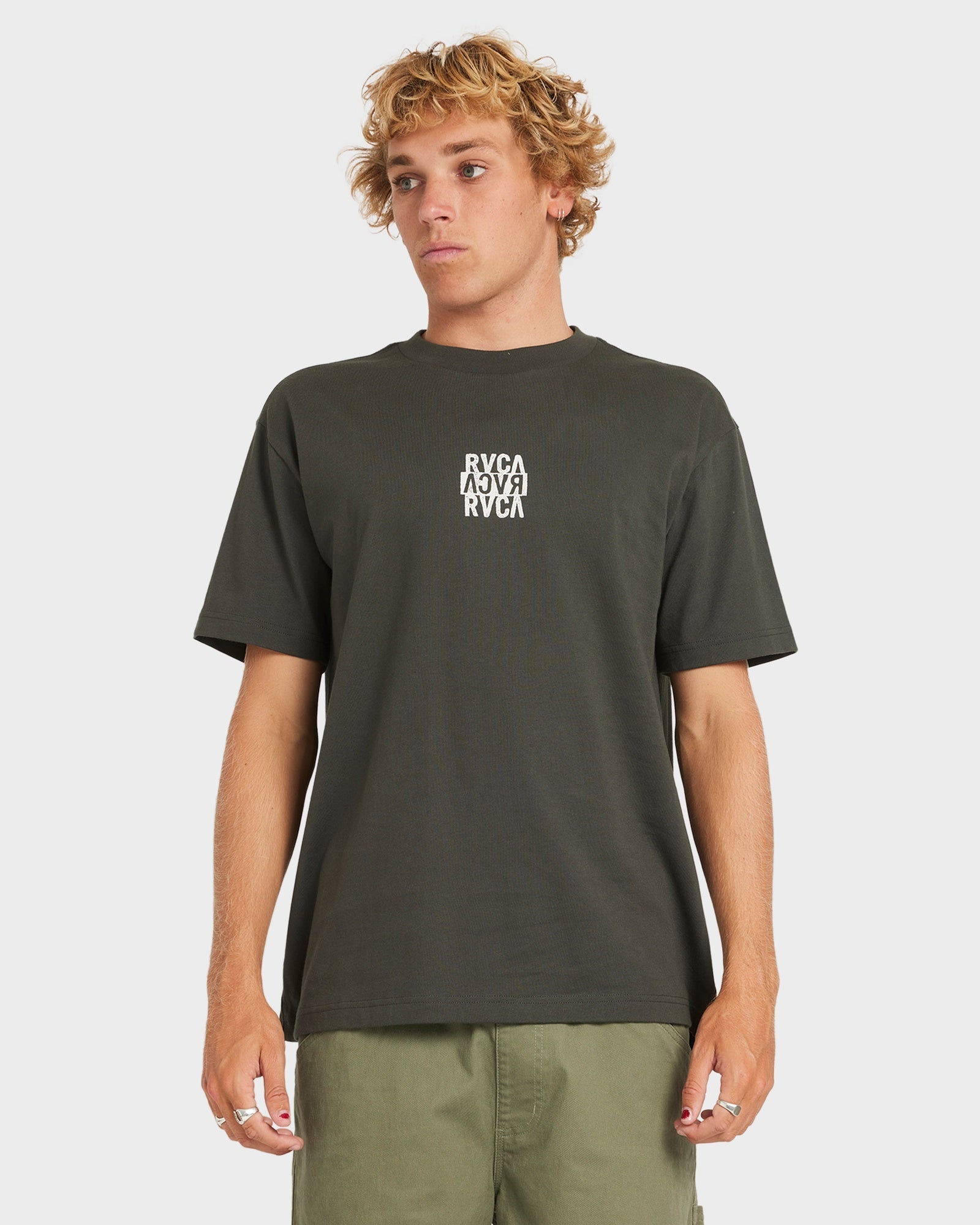 Mens New Stack T Shirt Pirate Black - Image 1