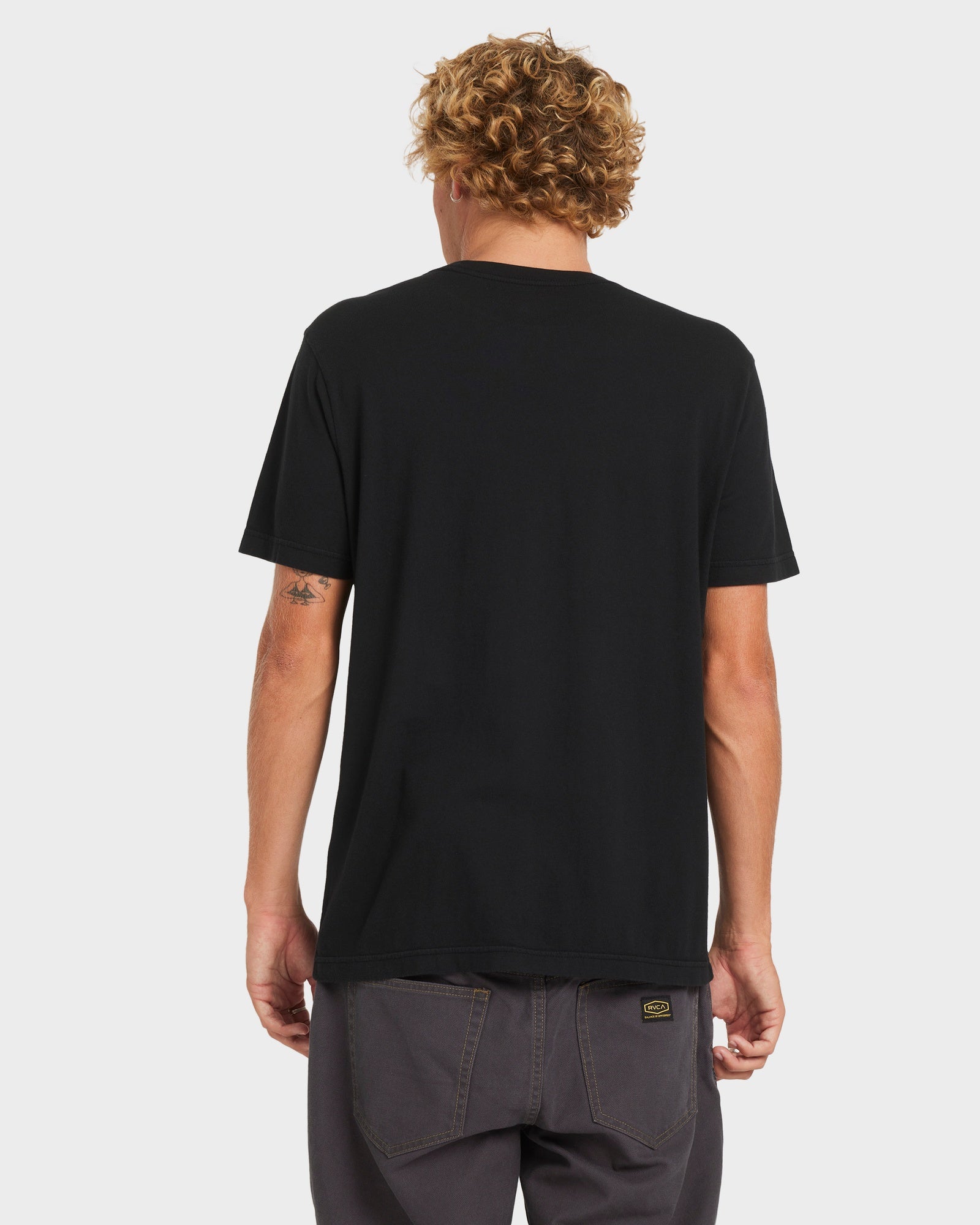 Mens Big Rvca T Shirt Black - Image 9