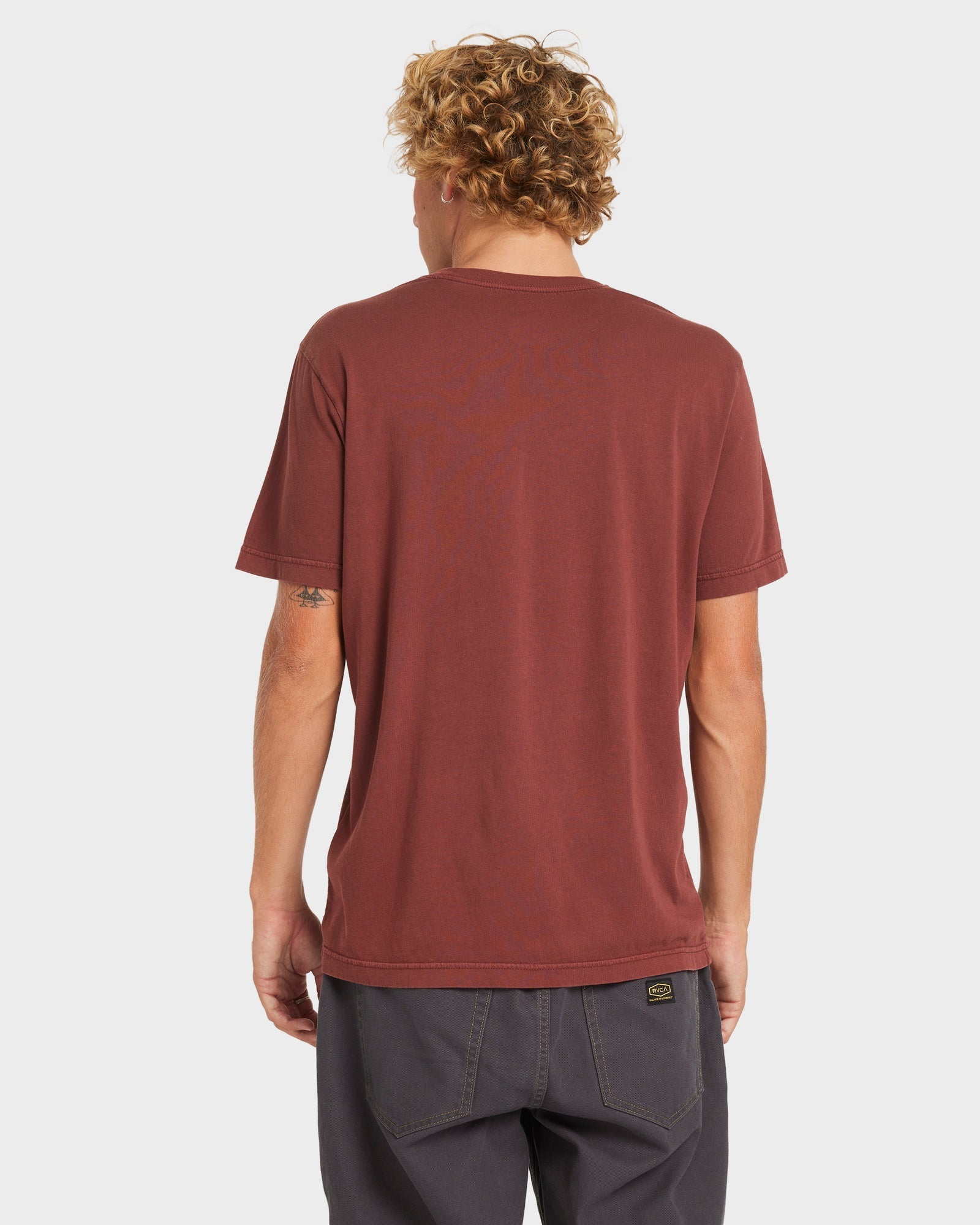 Mens Big Rvca T Shirt Red Earth - Image 14