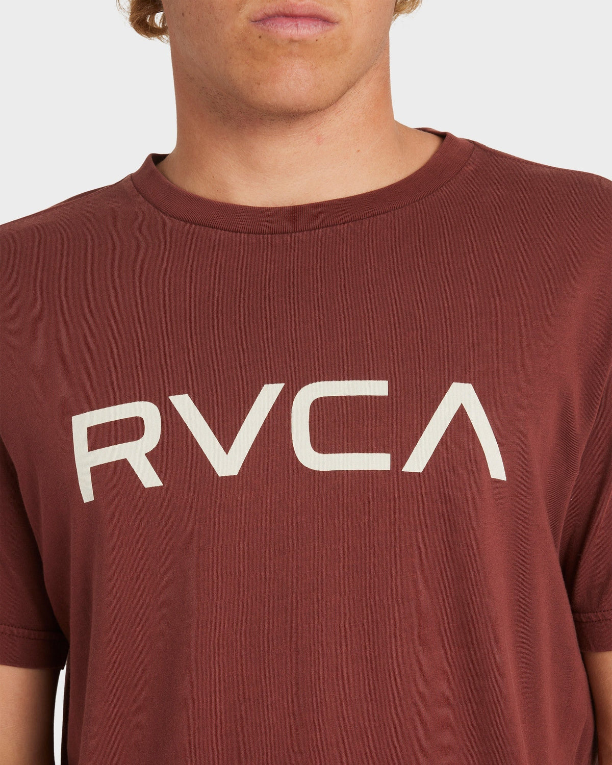 Mens Big Rvca T Shirt Red Earth - Image 13