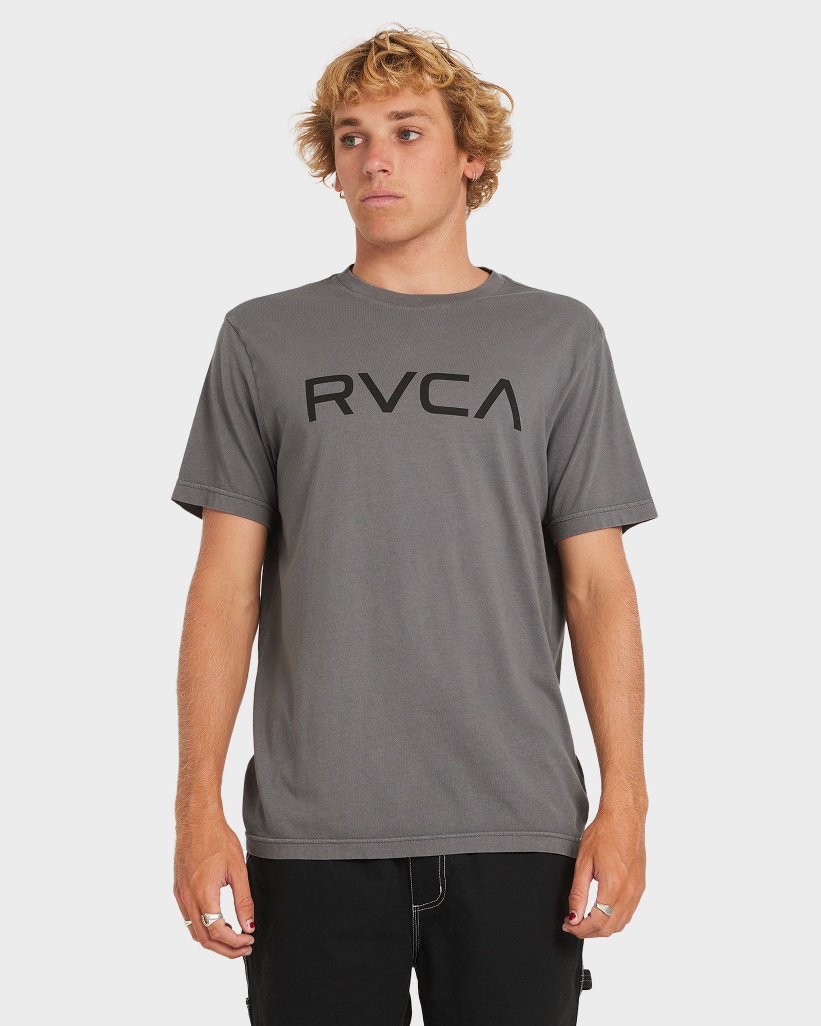 Mens Big Rvca T Shirt Smoke - Image 1