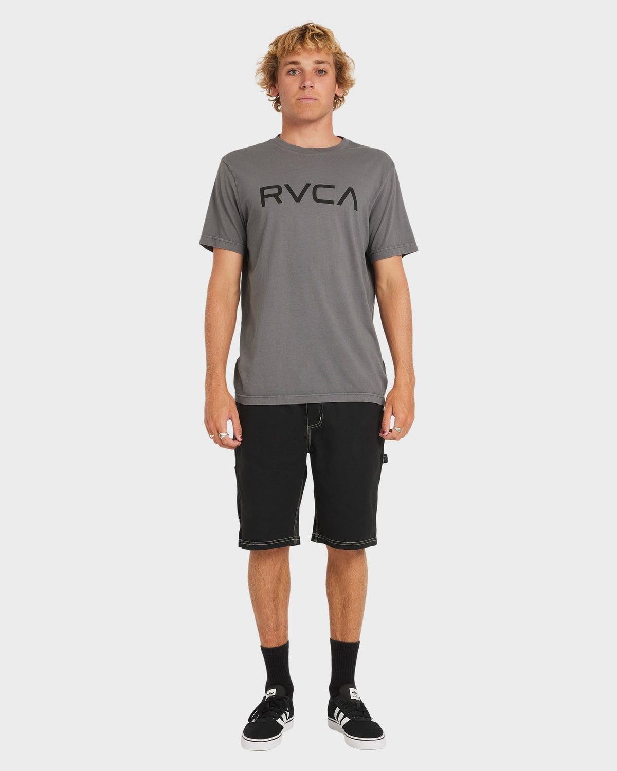 Mens Big Rvca T Shirt Smoke - Image 5