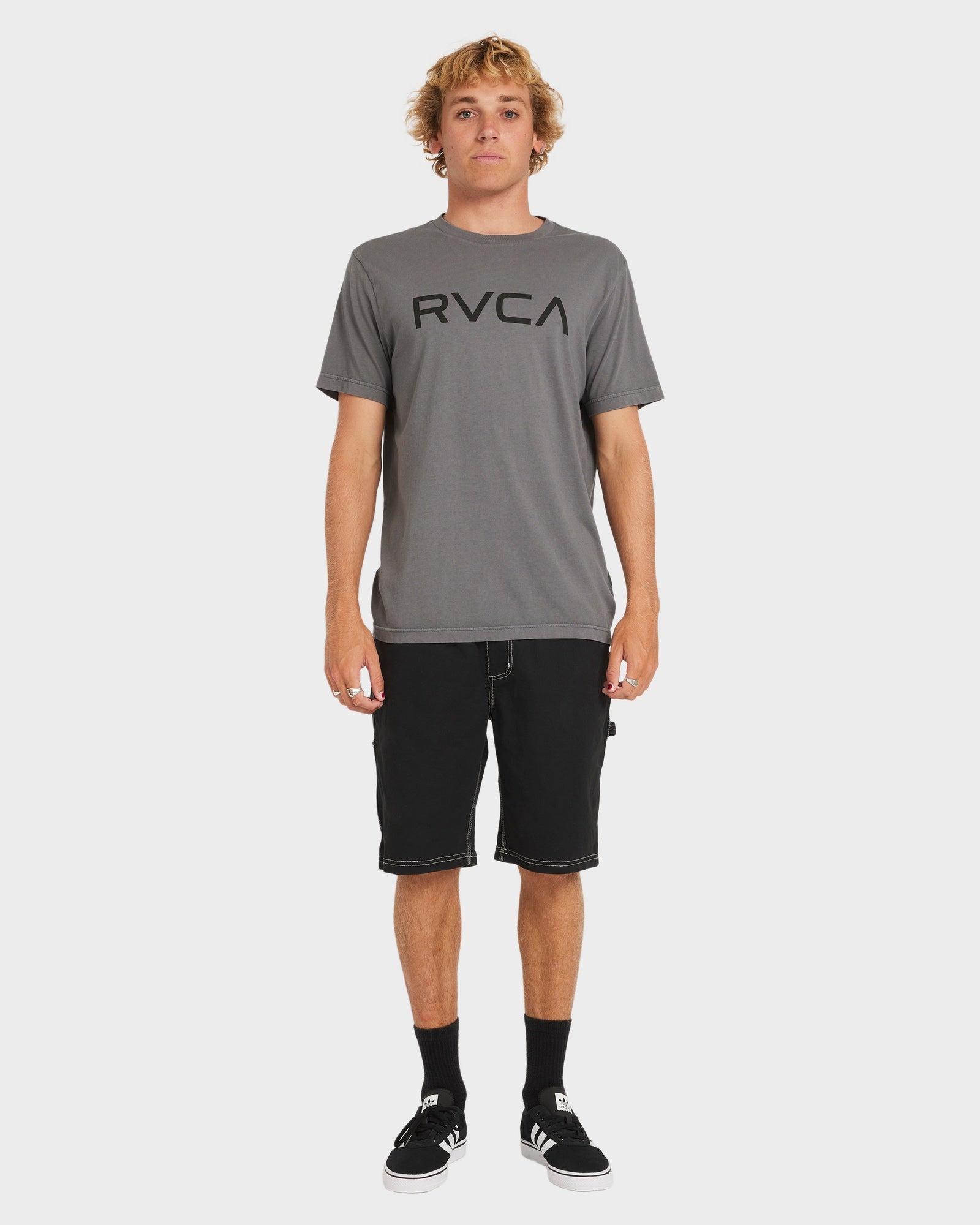 Mens Big Rvca T Shirt Smoke - Image 5