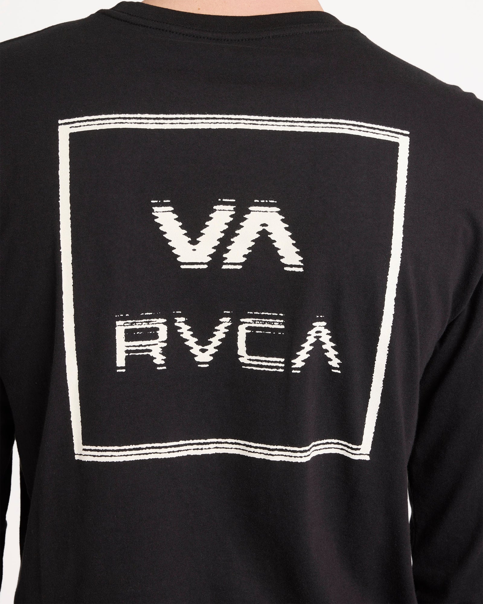 Mens Big RVCA Glitch Long Sleeve T Shirt Black - Image 4