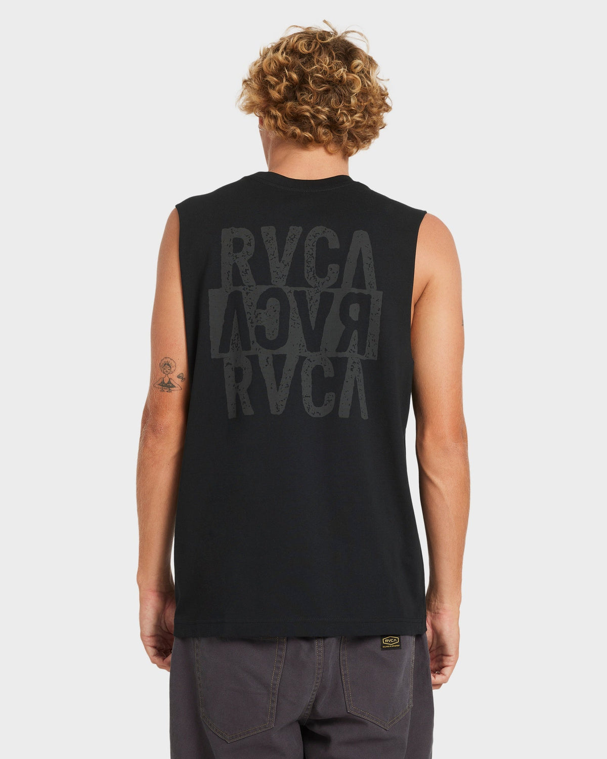 Mens Staxed Muscle T Shirt Black - Image 4