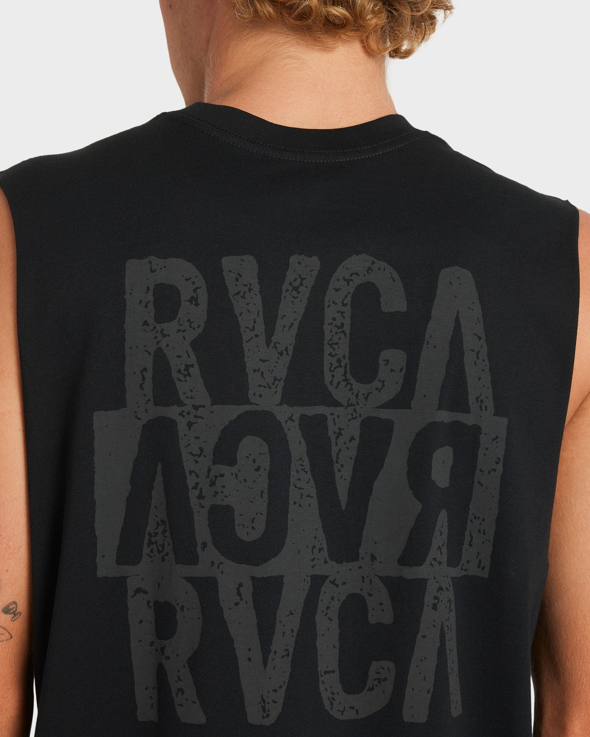 Mens Staxed Muscle T Shirt Black - Image 3