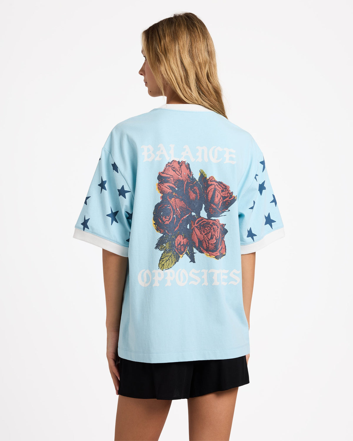 Womens Toni Ringer T Shirt Crystal Blue - Image 2