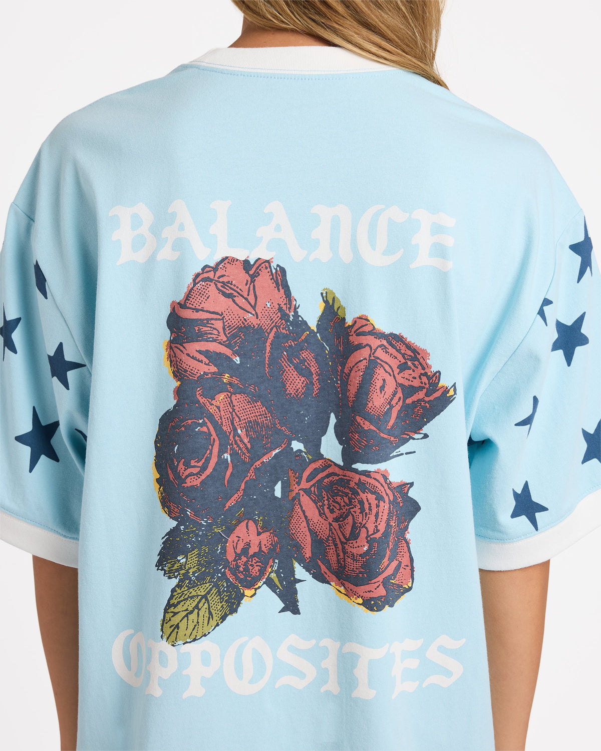 Womens Toni Ringer T Shirt Crystal Blue - Image 6