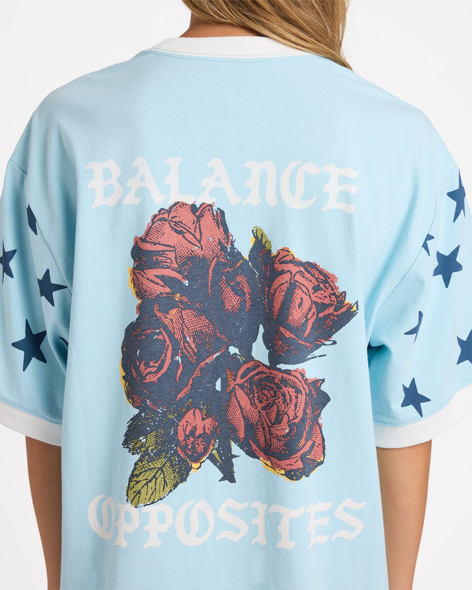 Womens Toni Ringer T Shirt Crystal Blue - Image 6