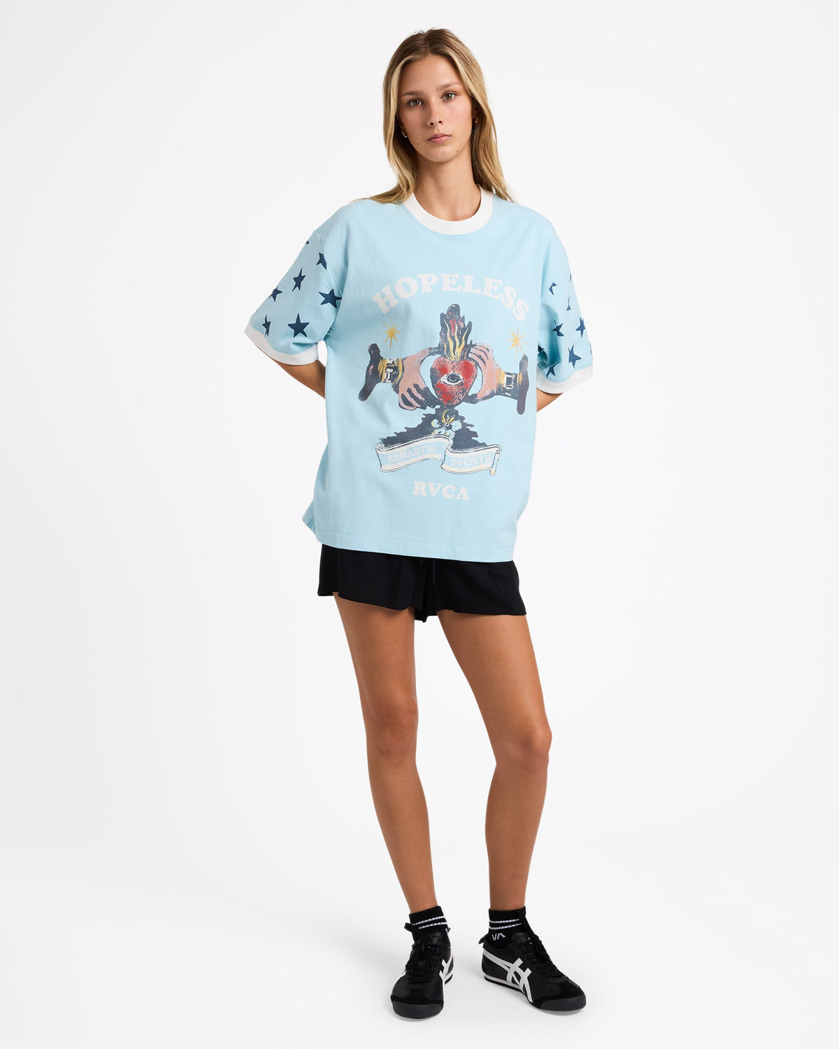 Womens Toni Ringer T Shirt Crystal Blue - Image 7