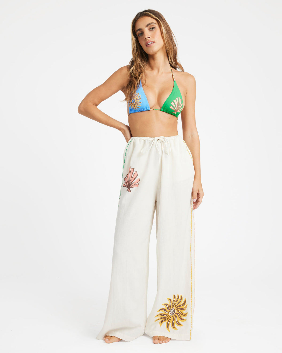Womens Wave Haze Elastic Pants Salt Crystal - Image 2
