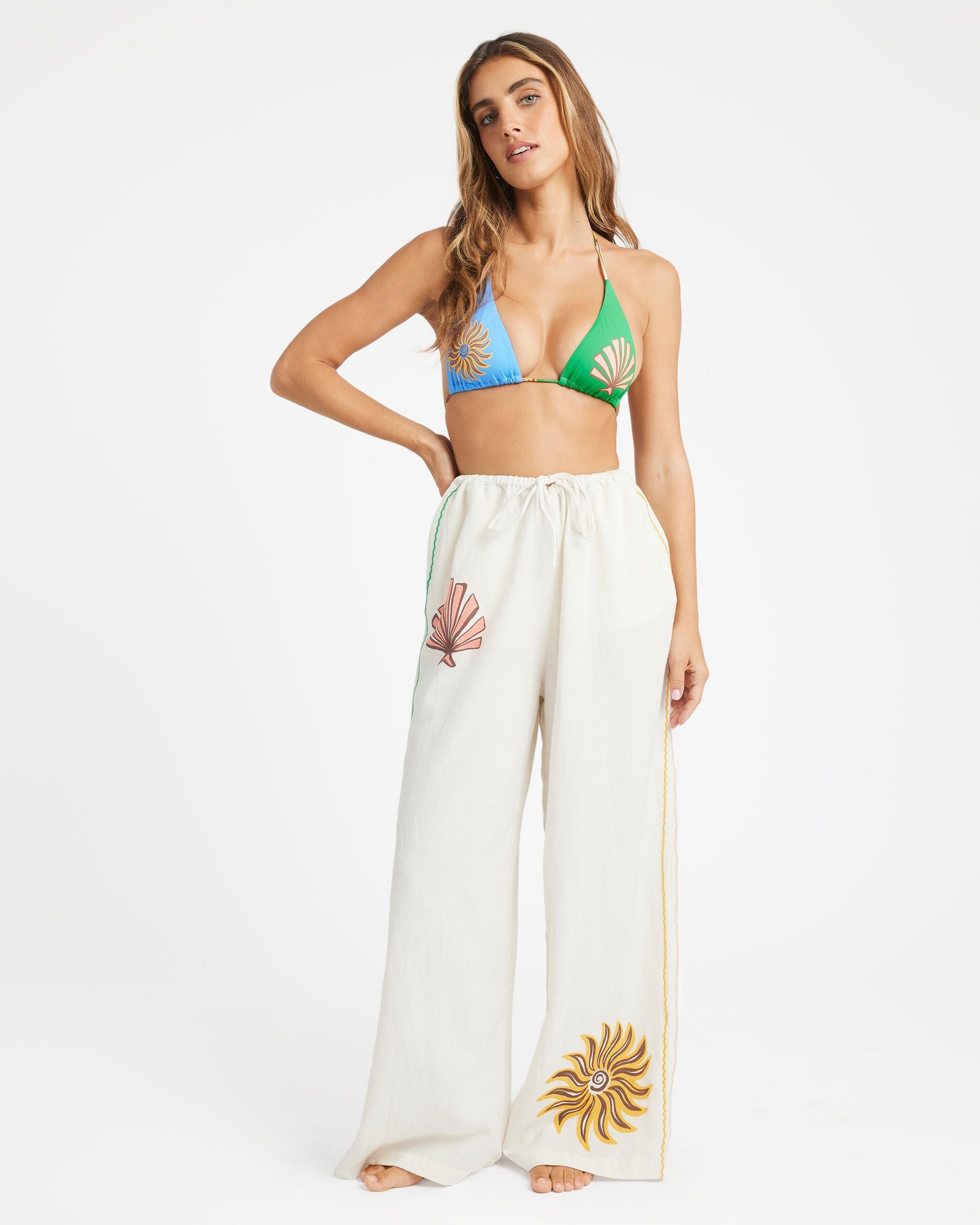 Womens Wave Haze Elastic Pants Salt Crystal - Image 2
