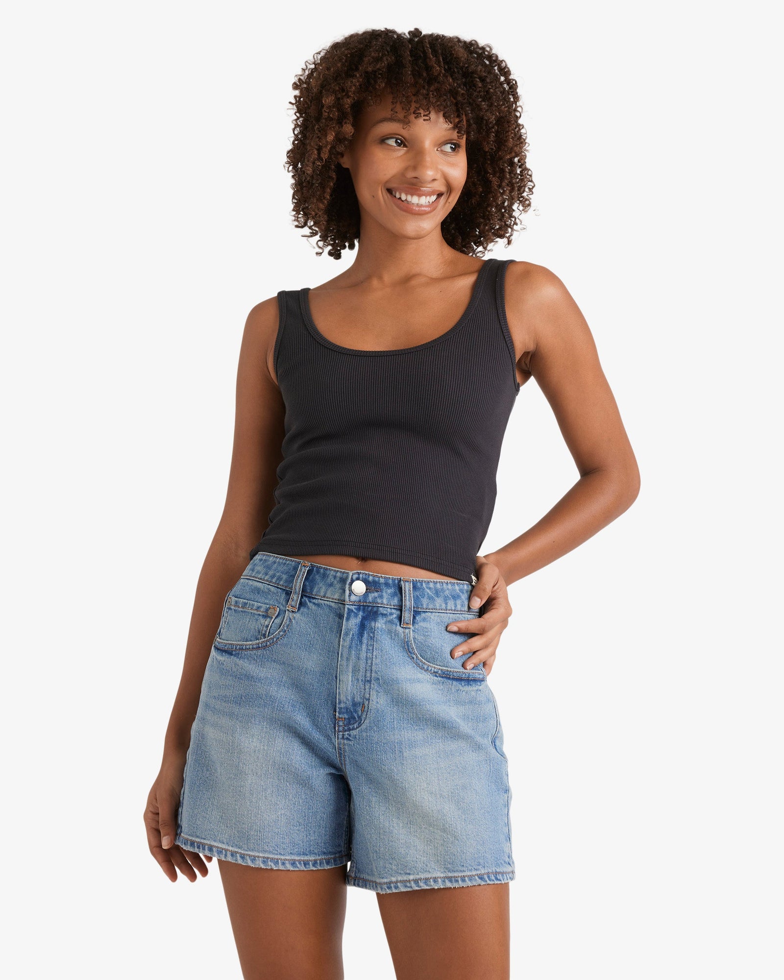 Womens Shifter Denim Shorts Shaded Wash - Image 1