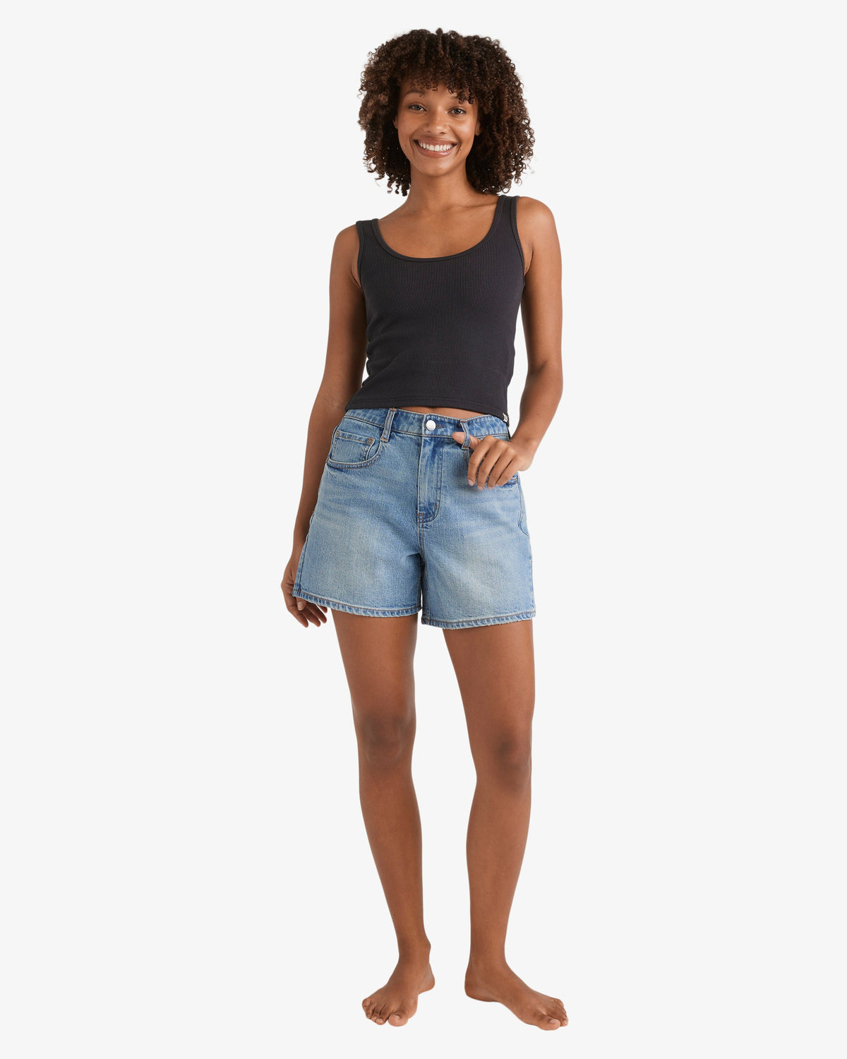 Womens Shifter Denim Shorts Shaded Wash - Image 5